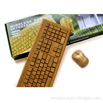 Unique Computer Bamboo Wireless Keyboard 108 Keys